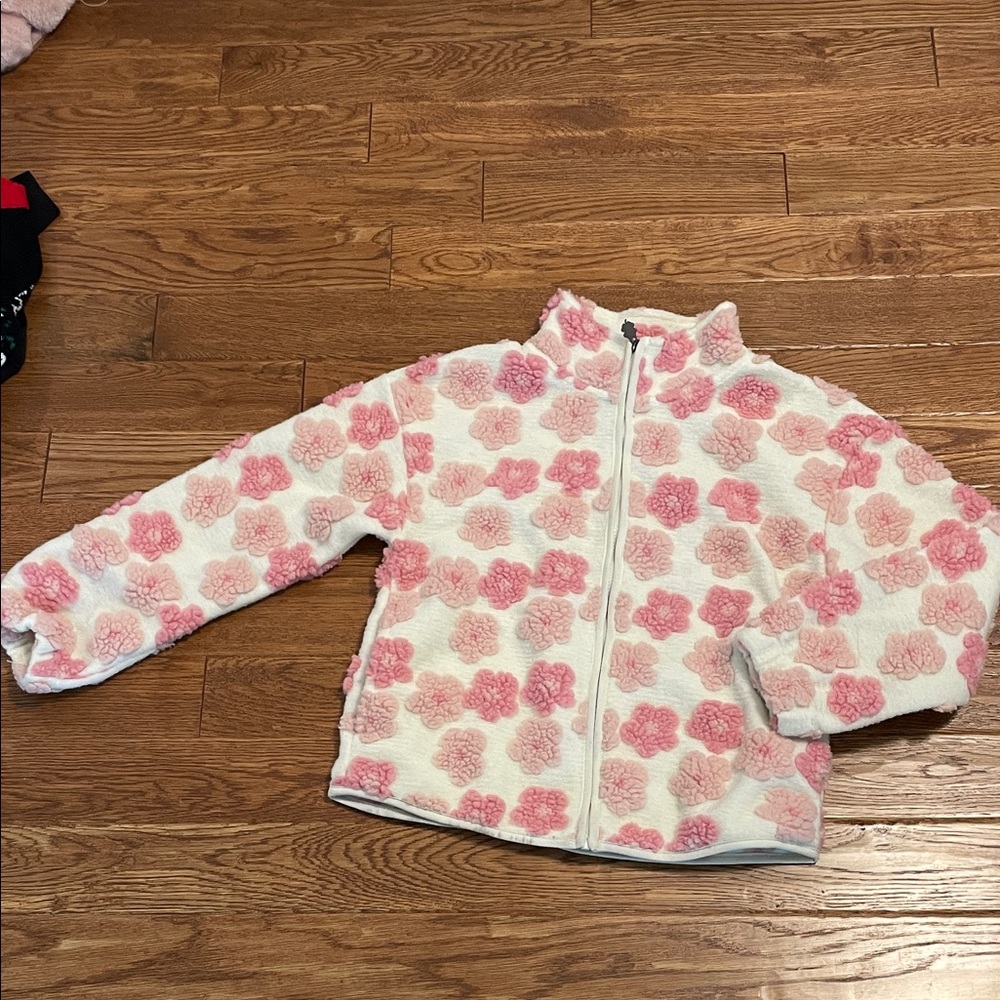 Lucky Brand Pink and White Floral Jacket